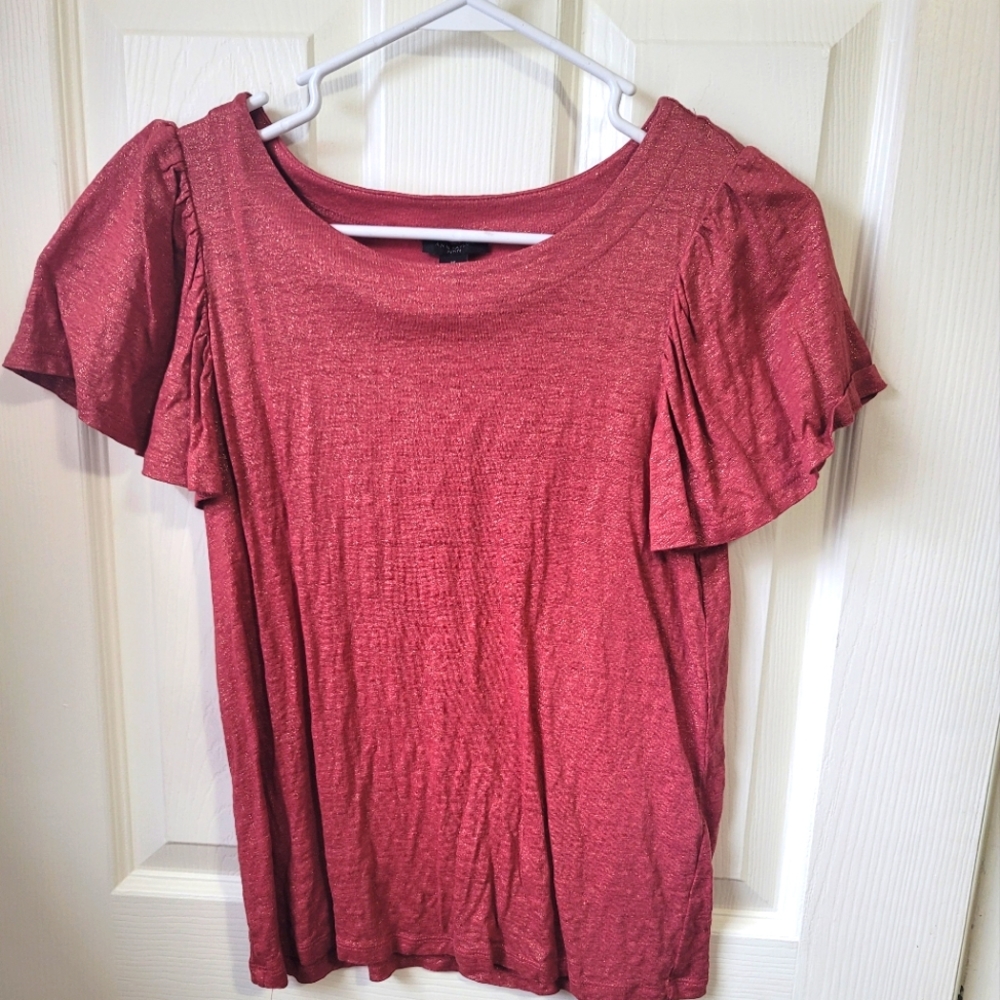 Petite small red Ann Taylor shirt